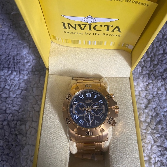 Invicta Gold and Black Dial Watch